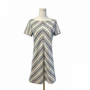 See By Chloe Cotton Linen Mix Stripe Shift Dress